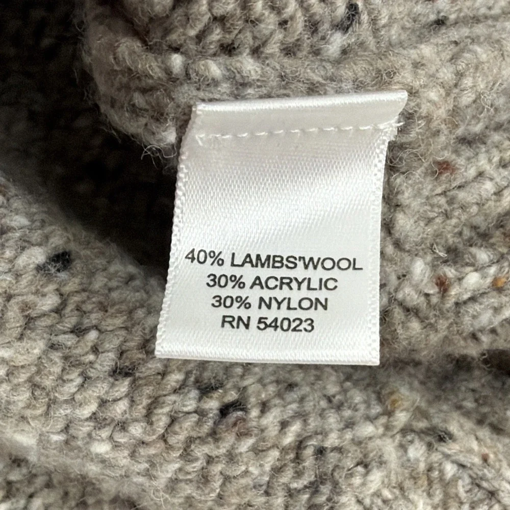 Banana Republic Men's Medium‎ Lambs Wool V-Neck Sweater Oatmeal Tweed Style Code